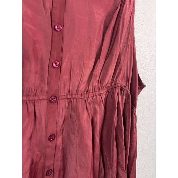 Torrid women's‎ 4 4X rust red high low sleeveless collared tunic top blouse - Picture 3 of 5